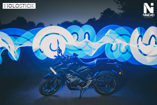 holostick light painting bike photography