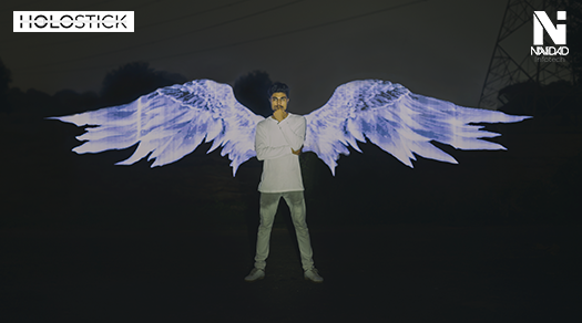 light painting angel wings portrait photography